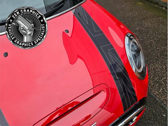 Picture of Fits Mini F55 / F56  Cooper S / JCW Union Jack Bonnet stripes