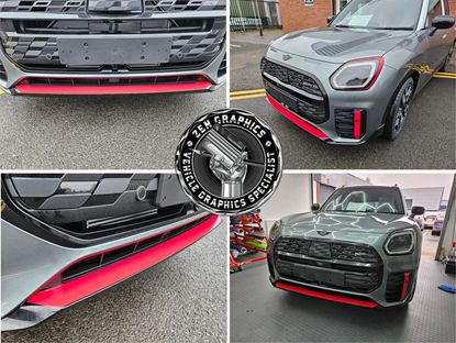 Picture of Fits Mini U25 Countryman centre lower Bumper Spliter Vinyl overlay