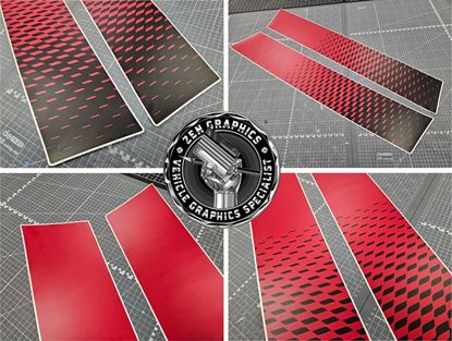 Picture of Matte Chili Red / Black Bonnet Stripes for Mini F65 / F66 Cooper