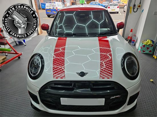 Picture of Die Cut Mini F65 / F66 Cooper Sport Bonnet Stripes / Stickers