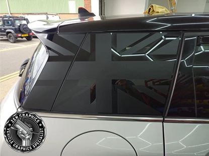 Picture of Mini F54 Clubman side quarter Glass / C Pillar Union Jacks Decals / Stickers