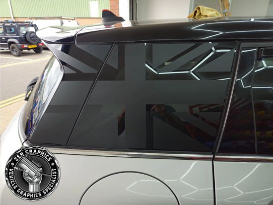 Picture of Mini F54 Clubman side quarter Glass / C Pillar Union Jacks Decals / Stickers