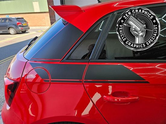 Picture of Audi A1 / S1 5 Door Competition side rear quarter Decals / Stickers