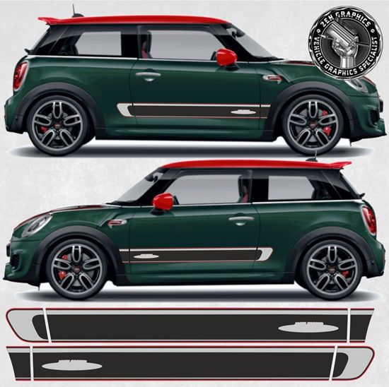 Picture of Fits Mini R56 / R57 / R58 JCW side Stripes / Stickers