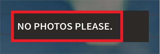 Picture of For Mini No Photos Please rear glass Sticker