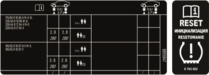 Picture of Fits Mini R58 Coupe / R59 Roadster Tyre Pressure Labels / Stickers