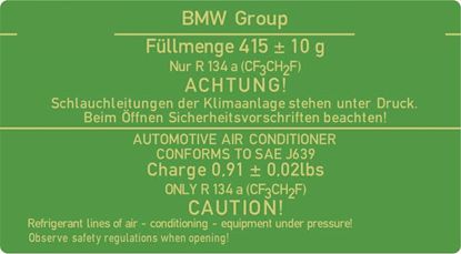Picture of Fits Mini R series 2002 - 2008 Air Conditioning Caution Decal / Sticker