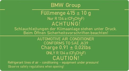 Picture of Fits Mini R series 2002 - 2008 Air Conditioning Caution Decal / Sticker