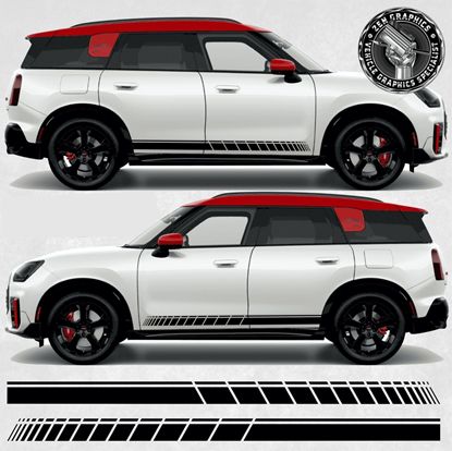 Picture of Fits Mini U25 Countryman side Stripes / Stickers