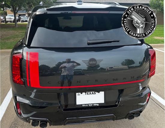 Picture of Fits Mini U25 Countryman JCW rear hatch Stripes / Stickers
