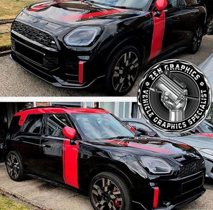 Picture of Fits Mini U25 Countryman JCW Side Stripes / Stickers