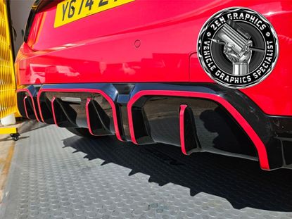 Picture of Fits Mini F65 / F66 / F67 JCW 2024 onwards rear Bumper diffuser Accents
