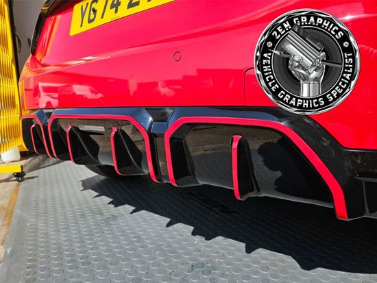 Picture of Fits Mini F65 / F66 / F67 JCW 2024 onwards rear Bumper diffuser Accents