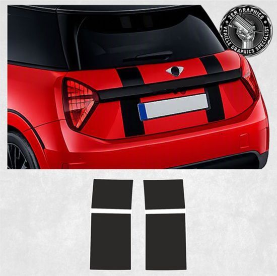 Picture of Fits  Mini F66 3 Door rear Hatch Heritage Stripes / Stickers