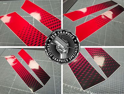 Picture of Chili Red / Black  Bonnet Stripes for Mini J01 Electric