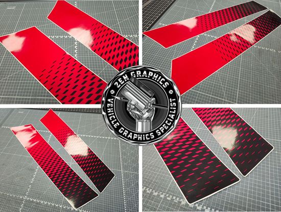 Picture of Chili Red / Black  Bonnet Stripes for Mini J01 Electric