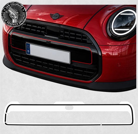 Picture of Fits Mini F65 / F66 / F67 Favoured front Grille Bumper Stripes / Stickers