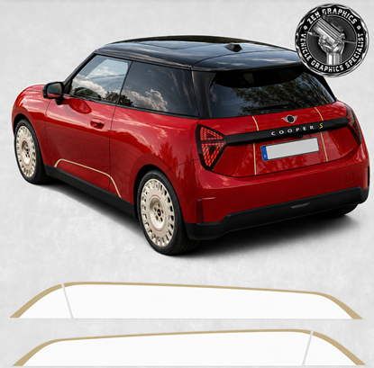 Picture of Fits Mini J01 Electric Favoured side Stripes / Stickers