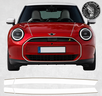 Picture of Fits Mini J01 Electric Favoured Bonnet Stripes / Stickers