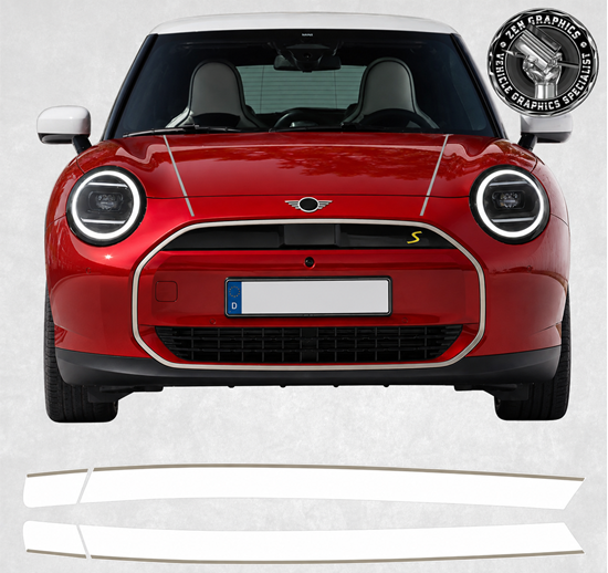 Picture of Fits Mini J01 Electric Favoured Bonnet Stripes / Stickers