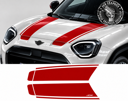 Picture of Fits Mini J05 Aceman JCW Bonnet Stripes / Stickers