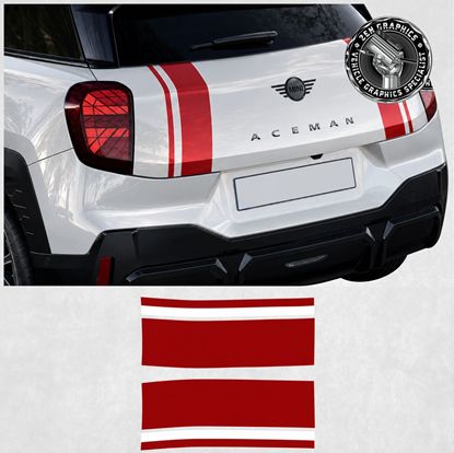 Picture of Fits Mini J05 Aceman JCW rear Hatch Stripes / Stickers