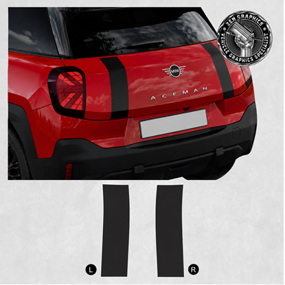 Picture of Fits Mini J05 Aceman Heritage rear Hatch  Stripes / Stickers