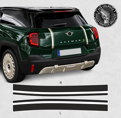 Picture of Fits Mini J05 Aceman Favoured rear Hatch  Stripes / Stickers