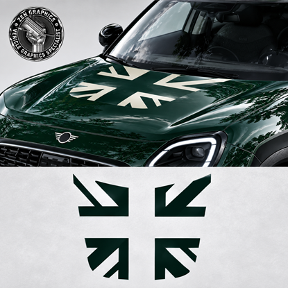 Picture of Fits Mini U25 Countryman Union Jack Bonnet Decal / Vinyl