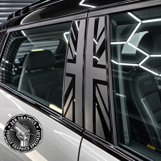 Picture of Fits Mini J05 Aceman B Pillar Black Jack Decals / Stickers
